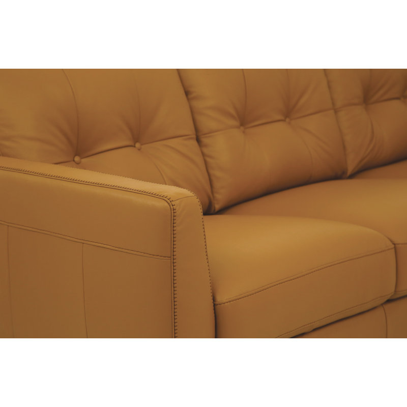 Ileana 37'' Upholstered Sofa, Camel Leather