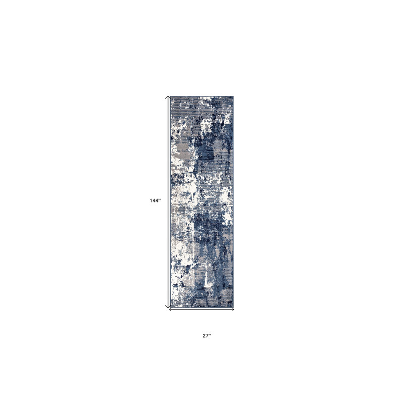 Tapis de couloir bleu 12 pi