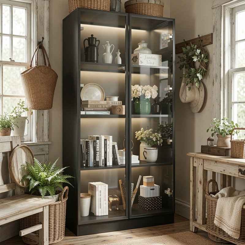 Vitrine à trophées H 63 po x l 31,5 po