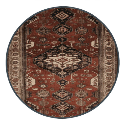 Machine Washable Persian Brown Area Rug