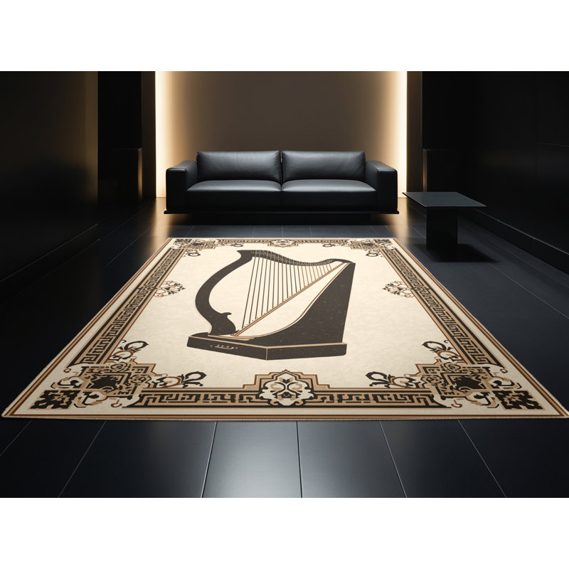Tapis oriental beige classique lavable à la machine Oakridge, 2 x 5