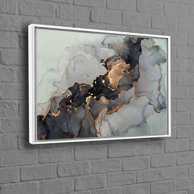 Reproduction de marbre veiné sur toile de coton: une œuvre d'art moderne sophistiquée pour une décoration murale élégante