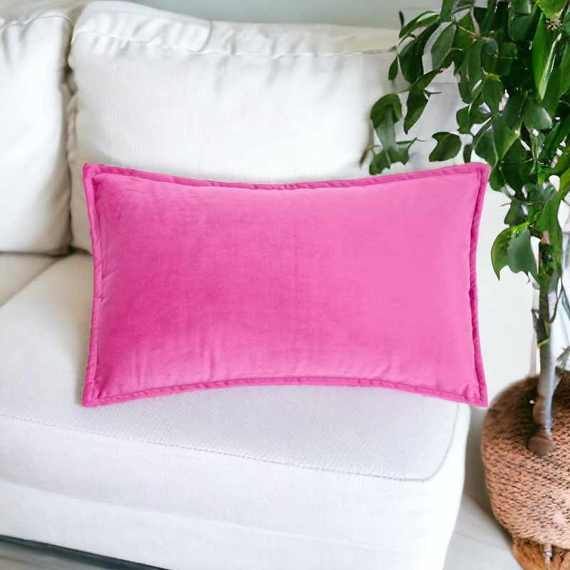 Housses de coussin rectangulaires en velours, Rose millennial, Rectangulaire H 12 po x l 20 po