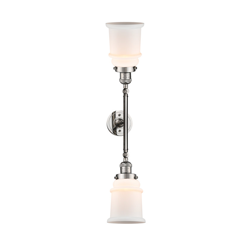 Galaviz 2 - Light Dimmable Vanity Light, Polished Nickel, Matte White Cased, No Bulb Included
