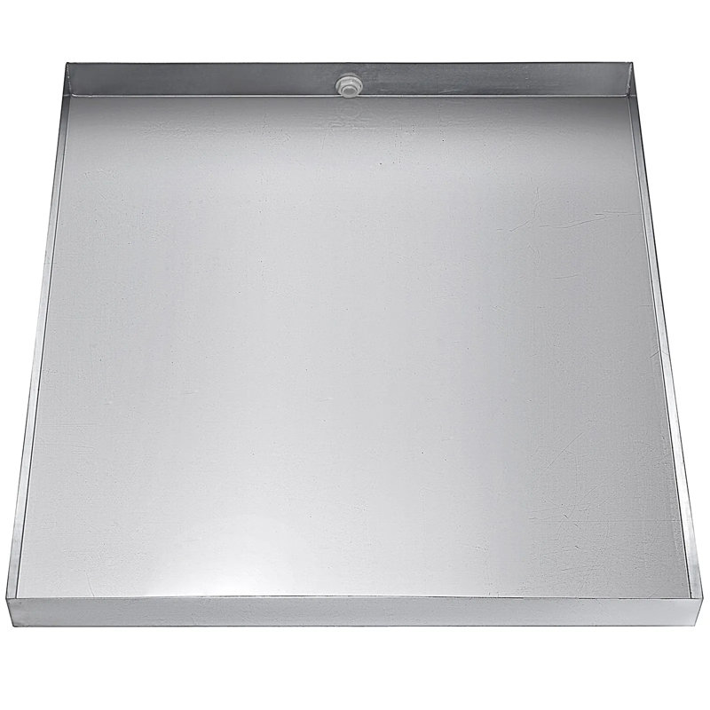 VEVOR 32" x 30" x 2.5" Galvanized Steel Washing Machine Pan, Heavy Duty 18 GA Washer Drip Tray with Drain Hole & Hose Adapter