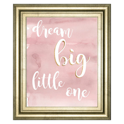 Dream Big Print Wall Art - 22" x 26" - Gold Frame