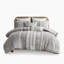 Édredon en coton chenille très grand / très grand, imprimé gris, rembourrage, 2 taies décoratives assorties, instructions d'entretien, très grand en gris, 100% avec chenille, motif-116012519-116012520