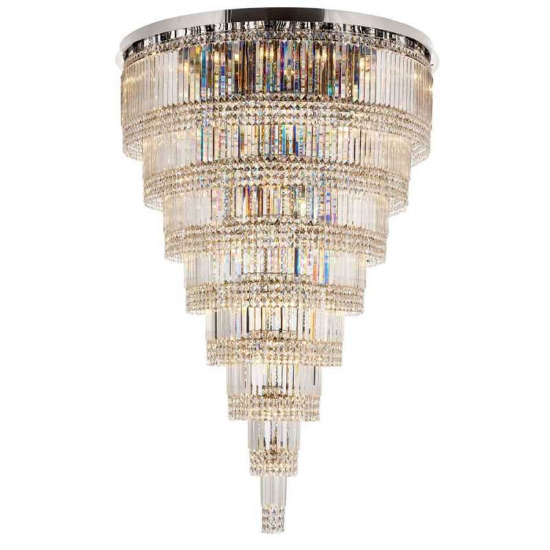 42 - Light Chandelier, Dark Smoke, 35" Diameter x 54" Height, Chrome