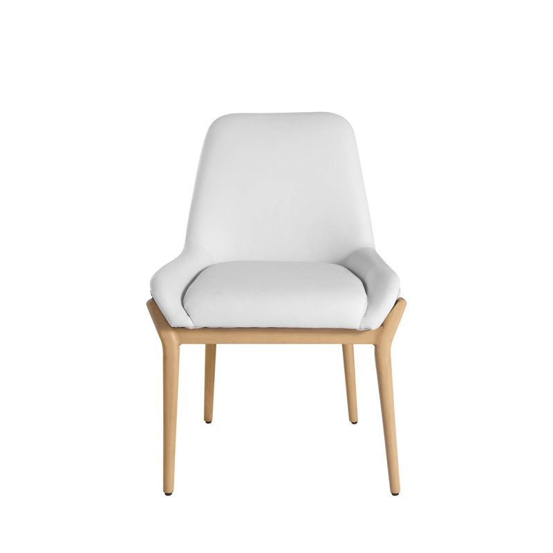Chaise d'appoint en vinyle - naturel / lin tressé Palma