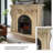 51.18"Yellow Natural Marble Decorative Fireplace Mantel-118625817-118625820