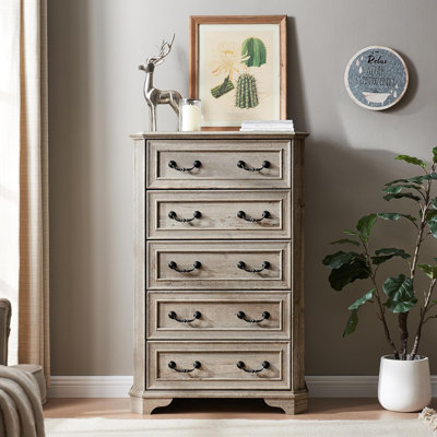 Theron 5-Drawer Manufactured Wood Tall Chest