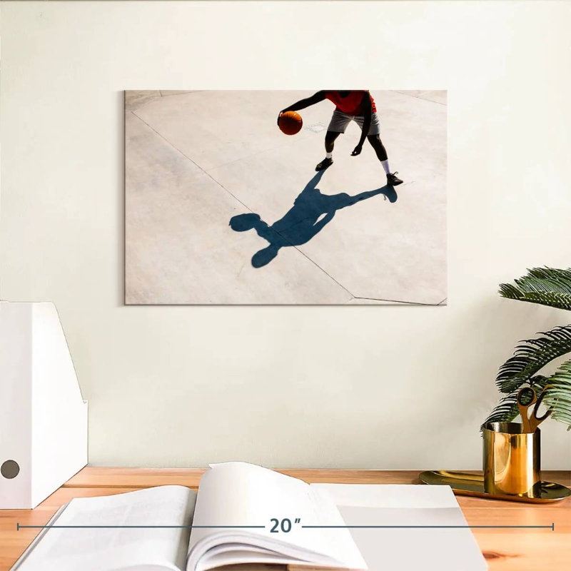 Ombre de joueur de basketball, H 8 po x l 12 po