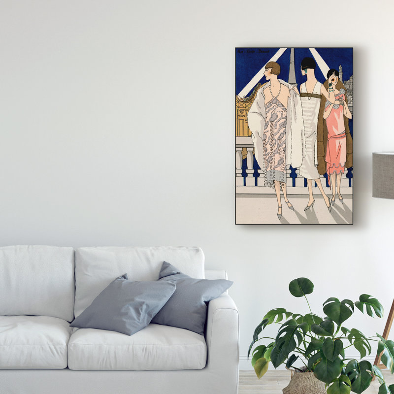 Mid-Century Painting Print, 19" H x 12" W x 2" D