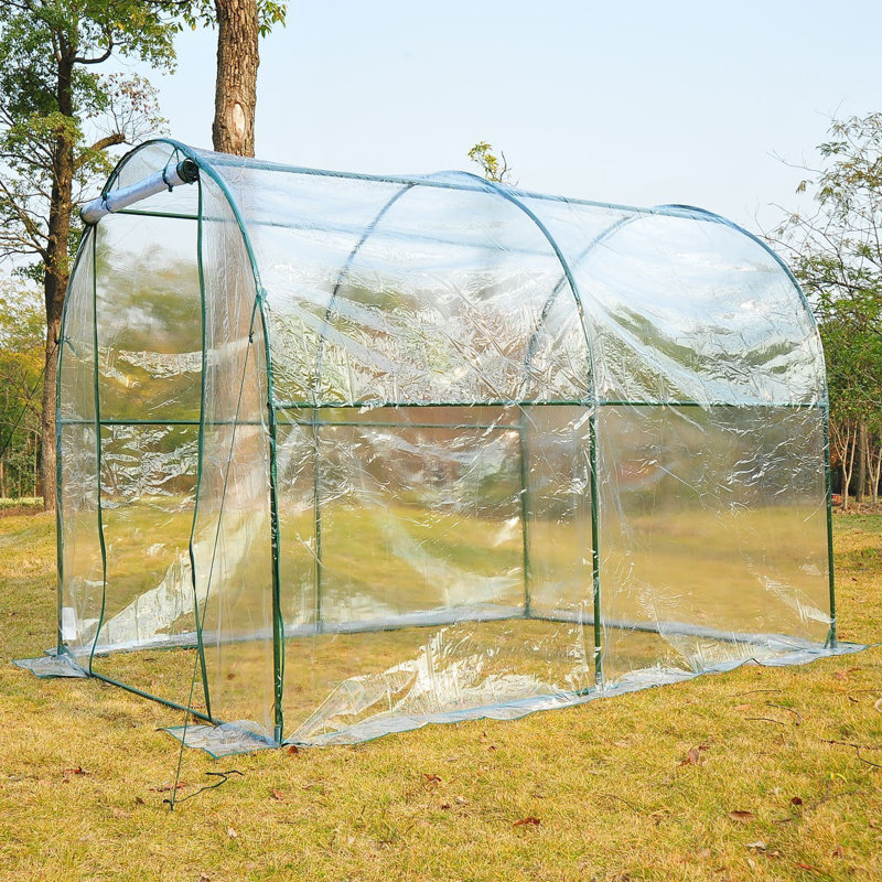 Outsunny Walk-in Polytunnel Greenhouse Roll-up Door Steel Frame 2.5 x 2m