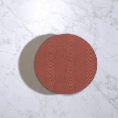 VIDA Snakeskin Reversible Round Placemats Set Of 4