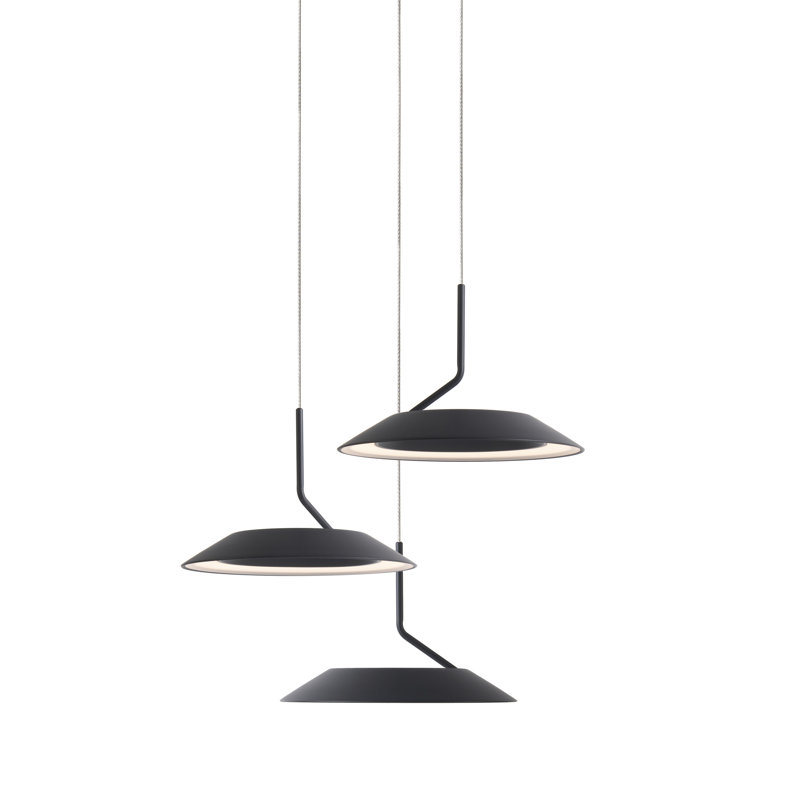 Luminaire suspendu cône grappe 3 lumières Royyo, Argent