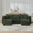 Space-saving Modular Sectionals, Premium Foam-green Modern Sofa For Home