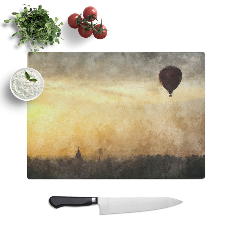 Hot Air Balloon Vol.2 Painting Chopping Board, 0.4cm H x 20cm W x 28.5cm L