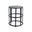 Table d'appoint en céramique avec structure en fer thermolaqué - Décoration de patio légère et résistante aux intempéries