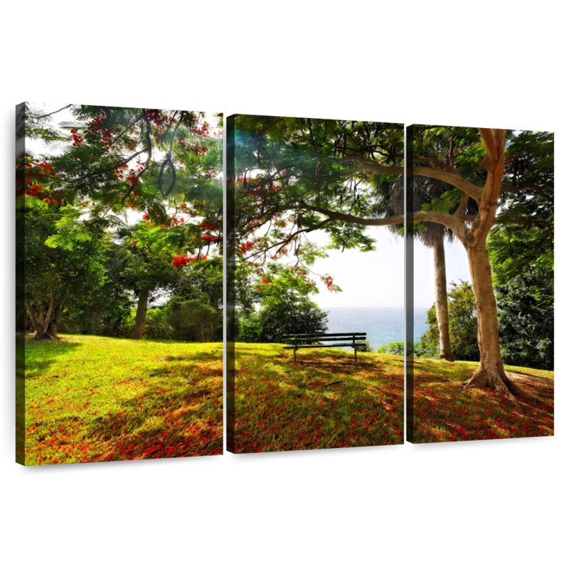 Banc Nicci sous un arbre Flamboyan Borinquen Point, H 36 po x l 57 po