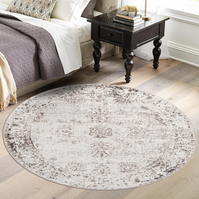 Floral Indoor Rug, Round 7'