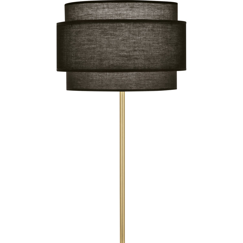 Decker 62.75'' Column Floor Lamp, Modern Brass, Black