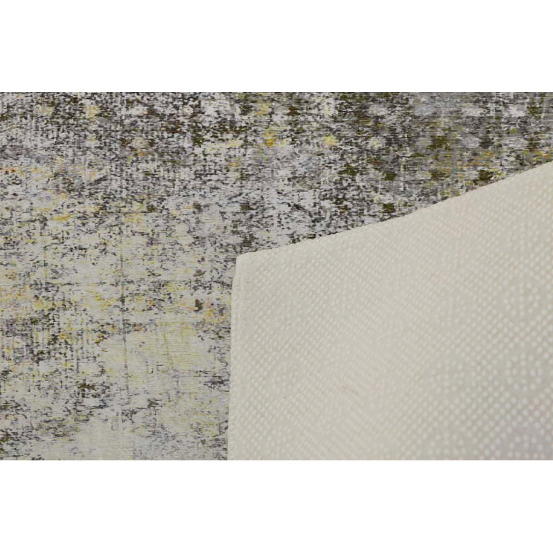 Tapis luxueux 100% polyester 5,2 x 7,5 pi, hauteur des poils de 0,4 po | Antibactérien, points antidérapants en PVC, lavable à la machine | Élégante impression numérique en 3D, parfaite pour le décor du salon et de la chambre à coucher