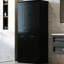 Rangement de salle de bain avec 2 salles de lavage - Finition noire et portes d'armoire au design fonctionnel grande capacité-1223725554