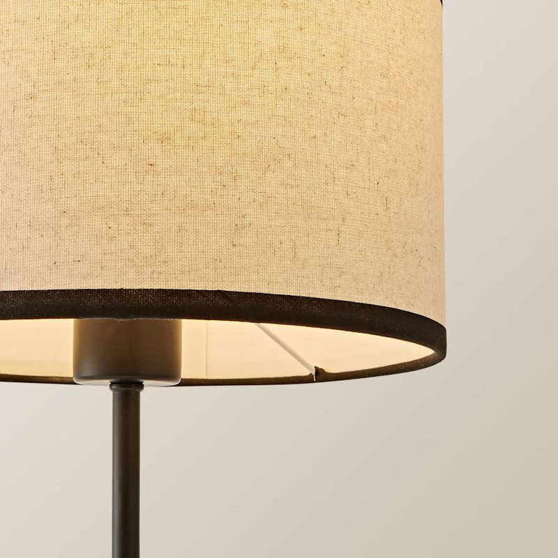 Derec Metal Table Lamp, Cotton/Cotton Blend, White