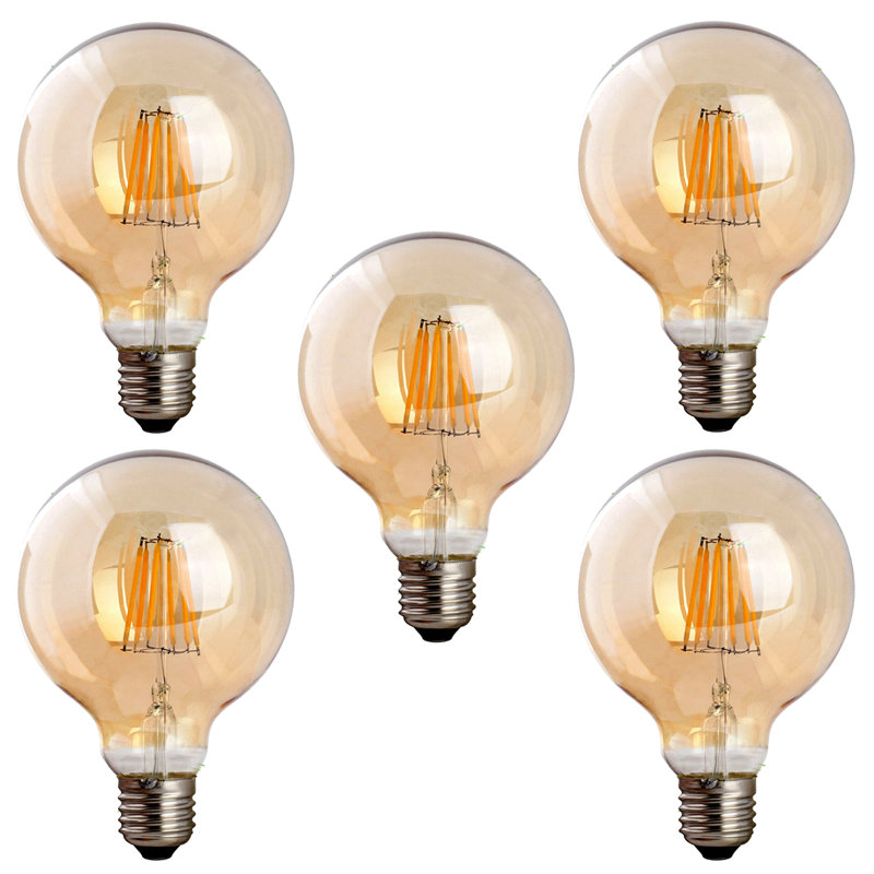 Globe 95 Dimmable LED E27 Screw Bulb 8W 5 Pack