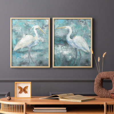 Impression encadrée Coastal Egret I-Premium - prête à être accrochée - aucun clou requis - aucun clou requis