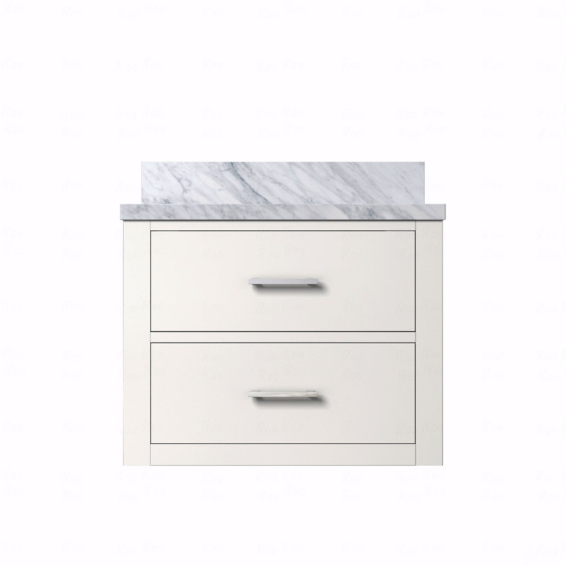 Meuble-lavabo simple 24 po de largeur x 18 po de profondeur, comptoir en acrylique, Blanc, Acrylique grise, 24"