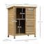 87x46.5x96.5cm Wooden Garden Storage Shed, Solid Fir Tool Cabinet with Asphalt Roof & Double Doors, Natural
