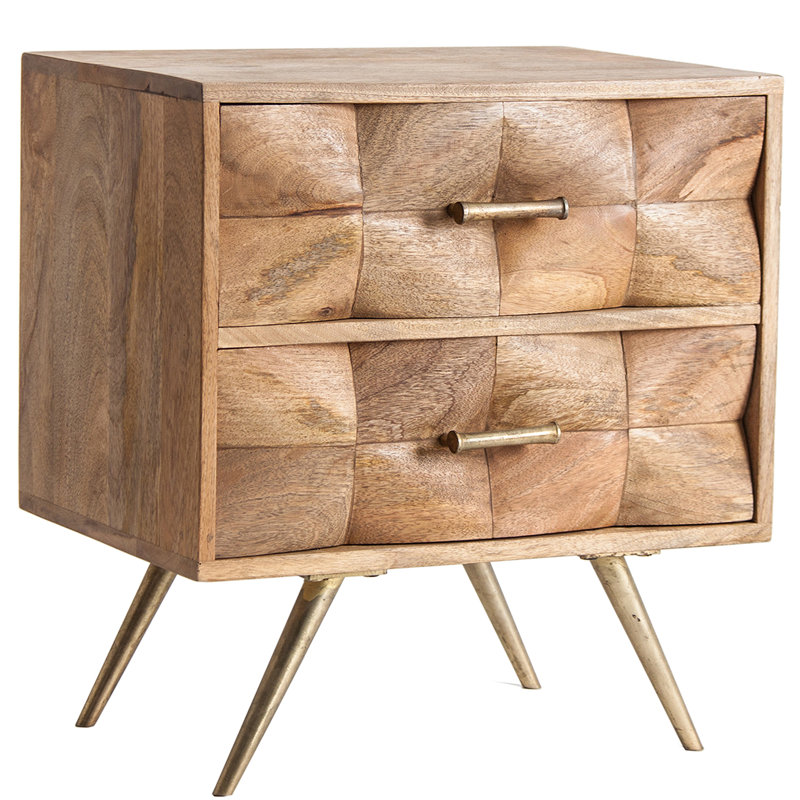 Kusel 55cm W Metal Bedside Table