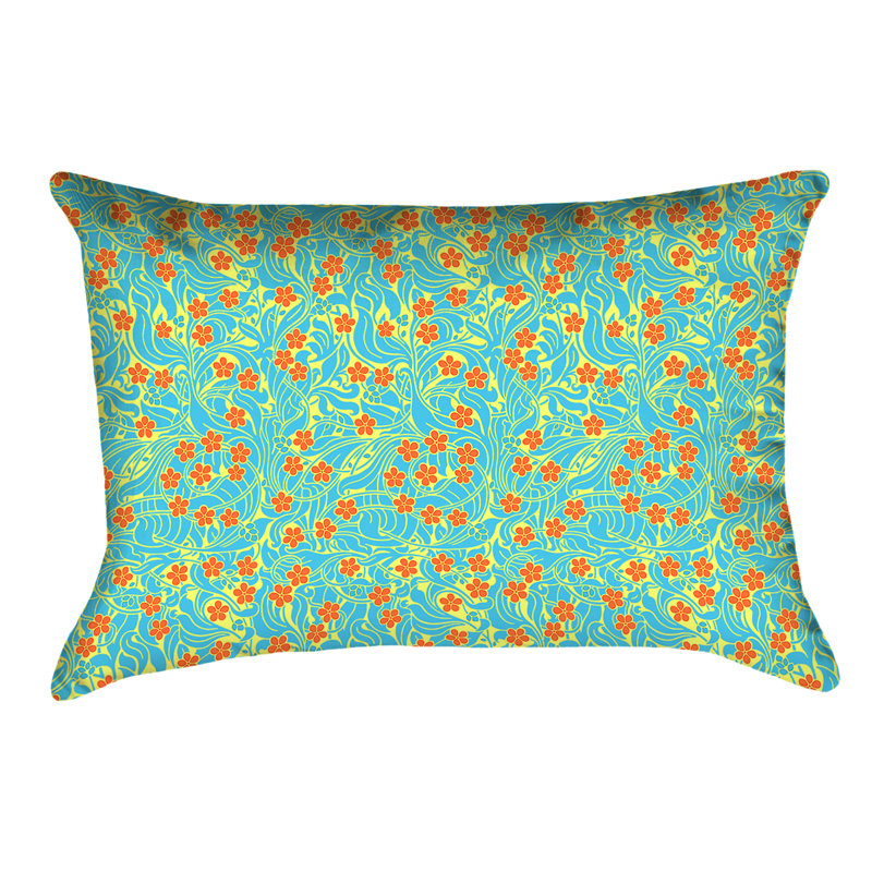 Coussin Katelyn Elizabeth, Jaune, bleu et orange, Polyester