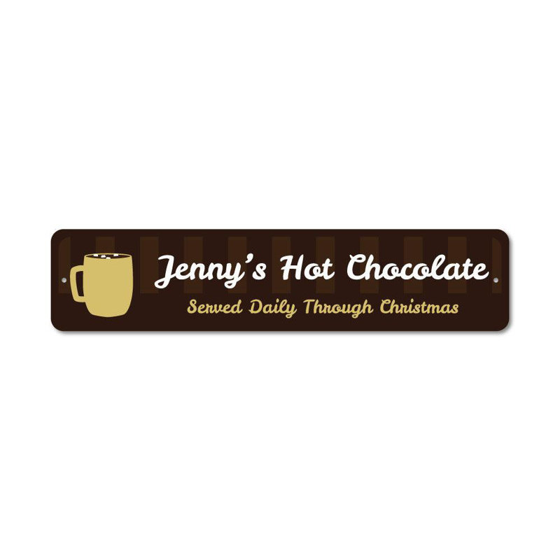 Plaque en aluminium «Hot Chocolate Bar», H 6 po x l 24 po x P 0,06 po