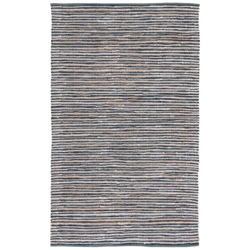 Tapis en cuir tissé à la main Geremias, Rectangle 5 pi x 8 pi