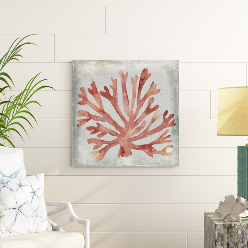 Aquarelle corail III, H 30 po x l 30 po x P 1,25 po