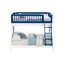 Lit superposé simple au-dessus de double Isidore en bleu marine et blanc