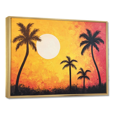 «Sunset Oasis Palm Trees I», impression d'art sur palmiers