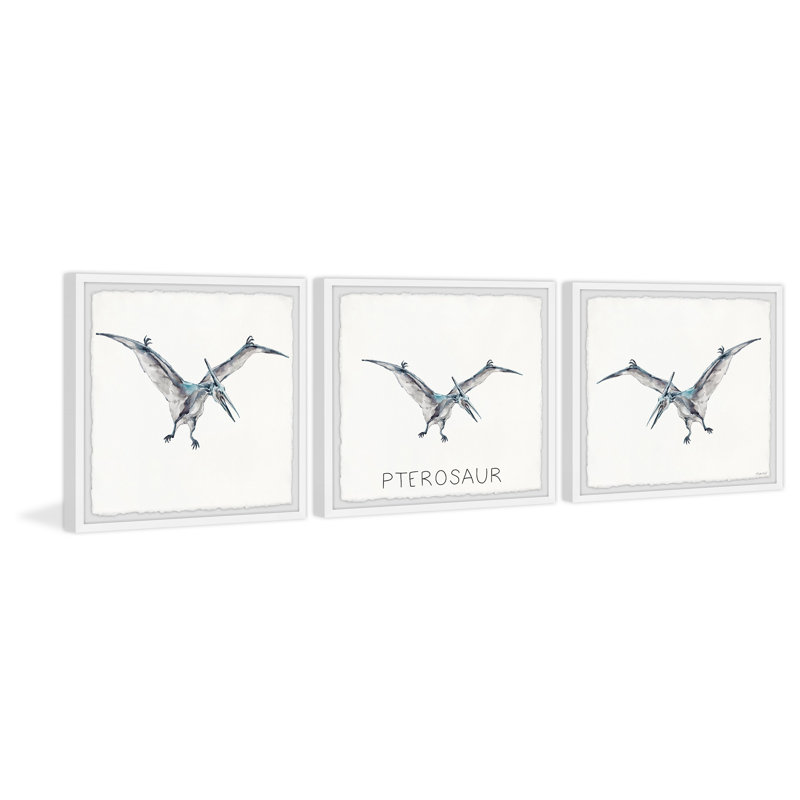 Ensemble de 3 pièces d'art ptérosaure géant Truman, H 18 po x l 18 po x P 1,5 po