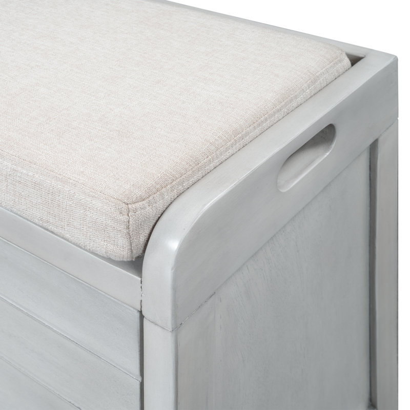 Khalin Upholstered Storage Bench, White