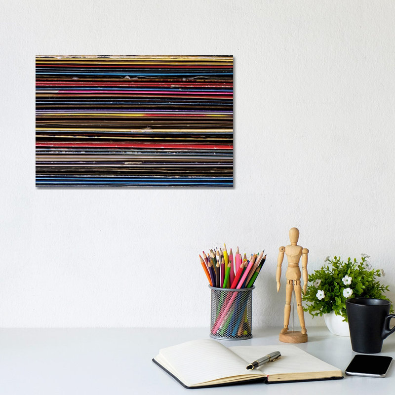 Vinyl Collection II by Tom Quartermaine - Wrapped Canvas Painting, 20.32 cm H x 30.48 cm W