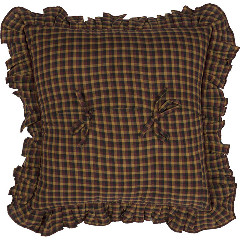 Patriotic Plaid Embroidered Cotton Blend Throw Pillow