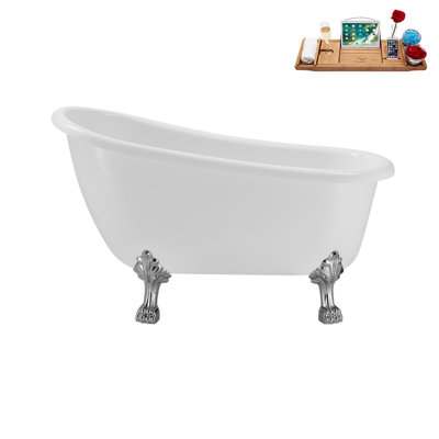 53.1'' x 25.6'' Soaking Acrylic Bathtub