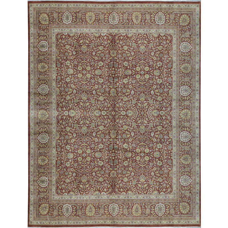Tapis brun de haute qualité noué à la main