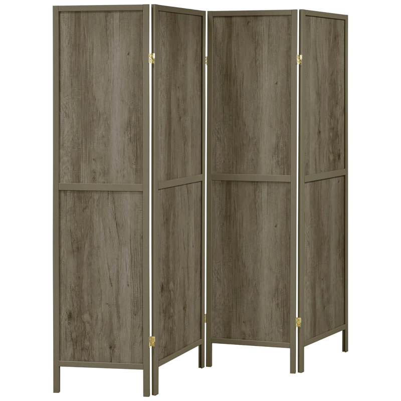 4 Rustic Grey Driftwood Screen, Hue, 68.7" Height X 69.5" Width 0.76" Depth, Pine And Folding Screen With Style, Appeal, 68.7"X69.5"X0.76", Pine, Veneer