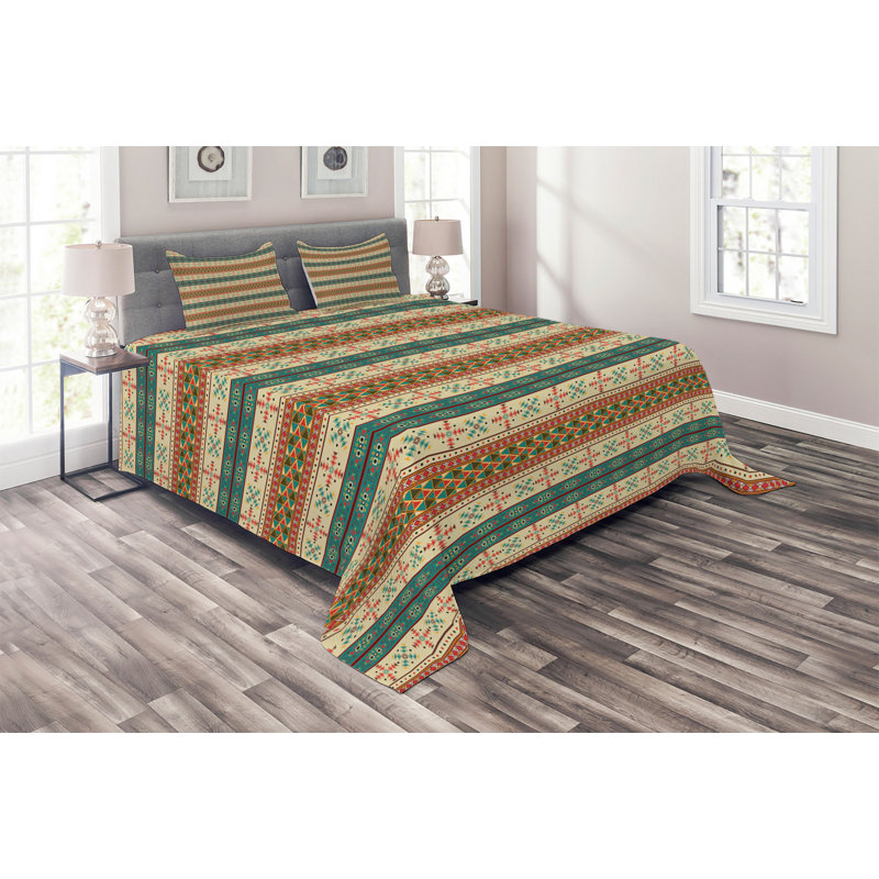 Rustic Polyester Coverlet, King Bedspread + 2 Shams