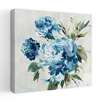Art abstrait pivoine bleue II
