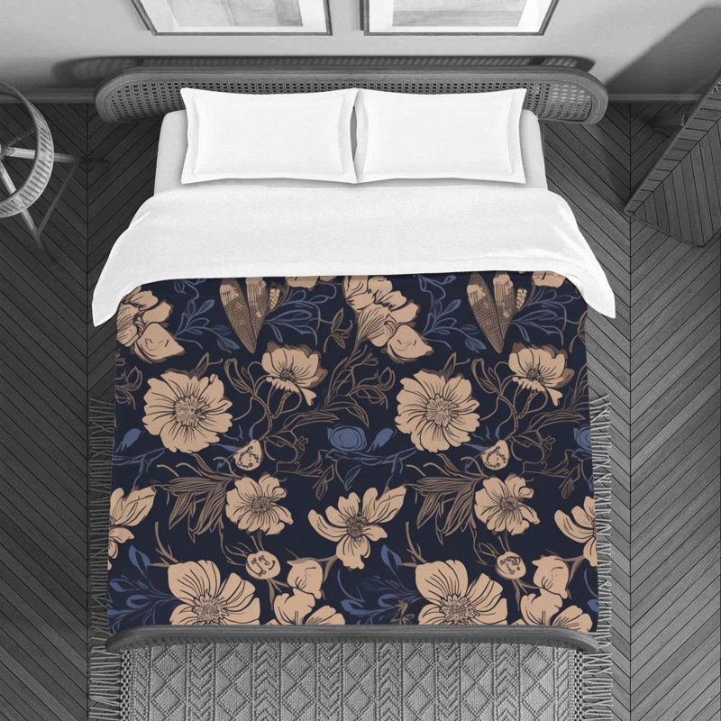 Polyester Floral Duvet Cover, Queen Duvet Cover